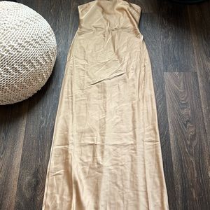 Elegant Tan Strapless Dress